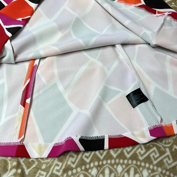 Worthington Fit & Flare Dress Vibrant Color Block Animal Giraffe Print Size 14 - Picture 9 of 9